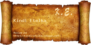 Kindl Etelka névjegykártya